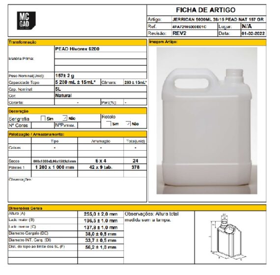 Jerrycan 5L 24G