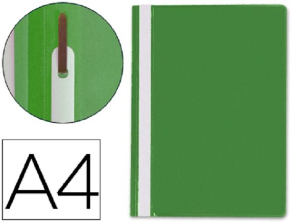 Bolsa dossier  Fastener em plastico din a4 verde.