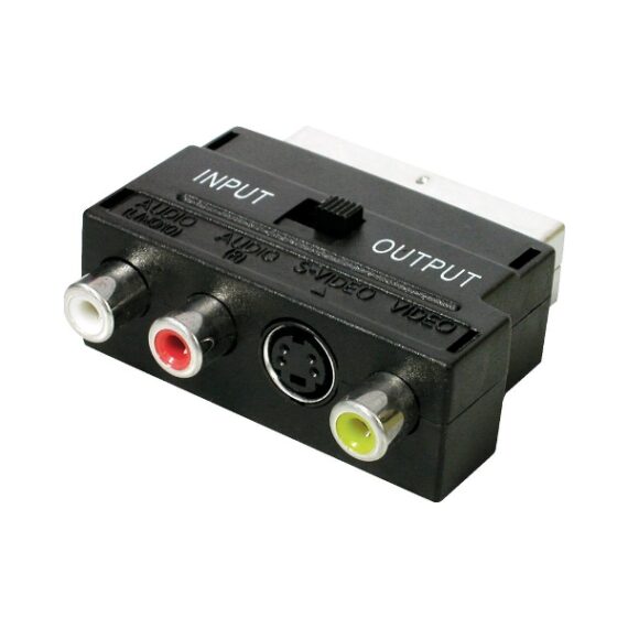 Adaptador Scart Entrada/Saida 3 RCA Femea +SVHS