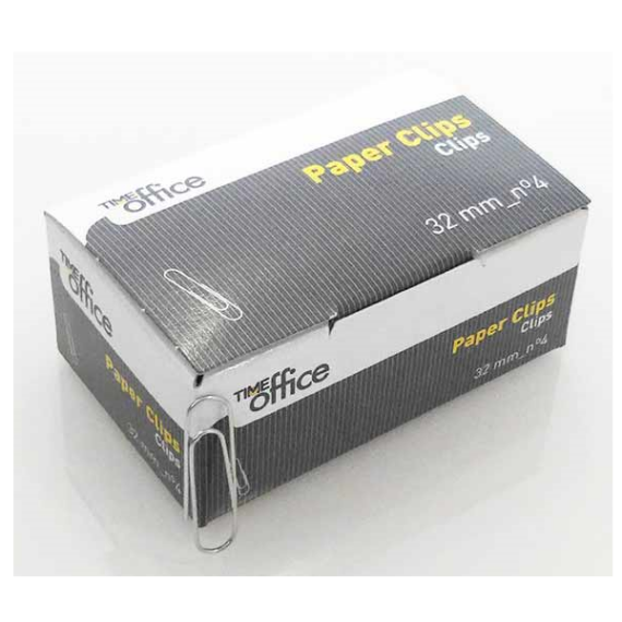Caixa 100 clips timeoffice n.4 pack C/10