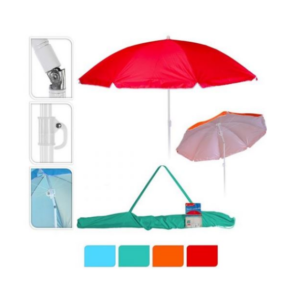 Guarda-Sol Praia (160cm) C/Capa Cores Sortidas