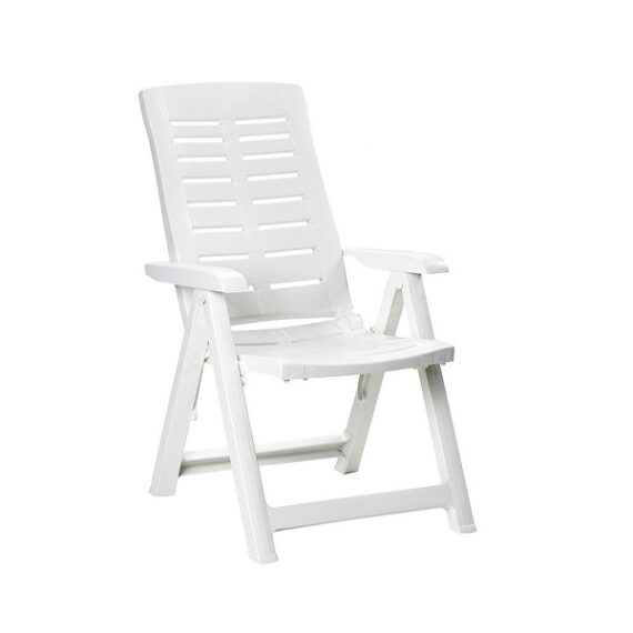 CADEIRA DOBRÁVEL. COR: BRANCO 60x61x109cm MODELO: MULTIPOSIÇÃO PROGARDEN