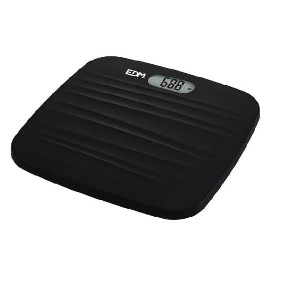 Balança Casa de Banho Digital Base Rugosa Preta EDM Max. 180Kg