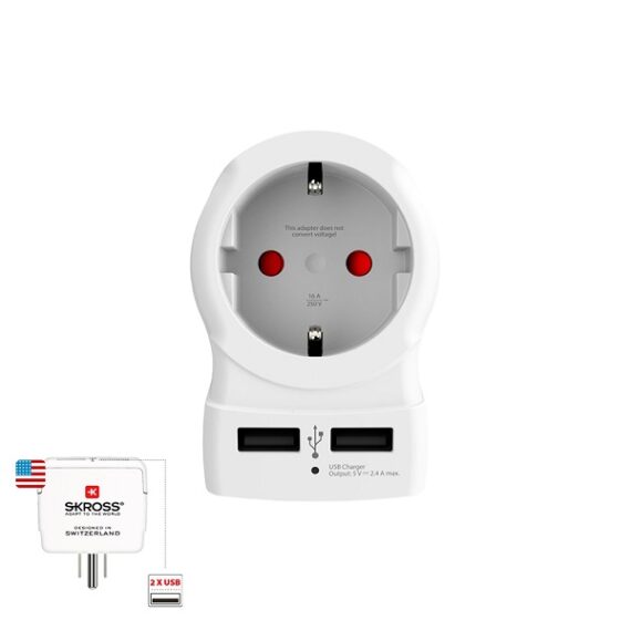 Adaptador europeo EUA USB SKROS