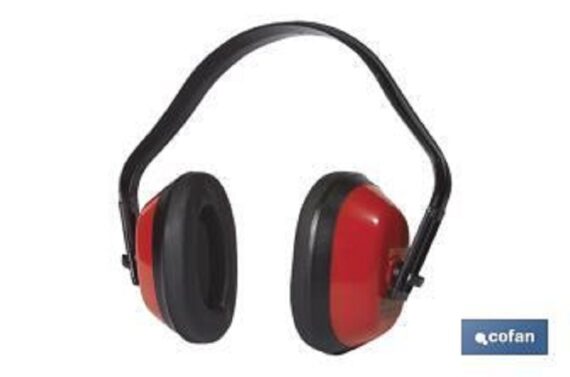 Auricular anti-ruido I Cor vermelho I Protecção auditiva I SNR: 27db I EN 352-1