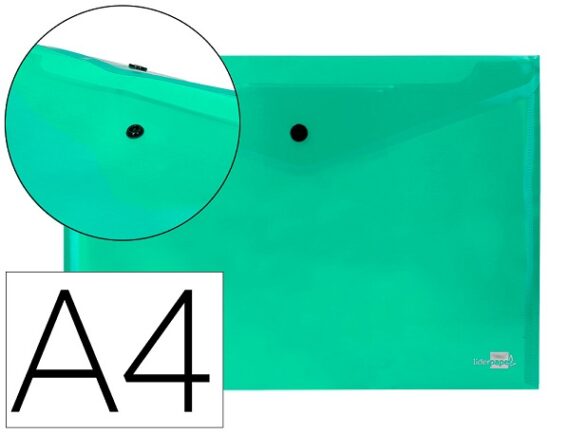 Bolsa porta documentos c/mola A4 verde