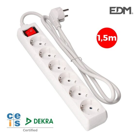 Bloco 6 Tomadas 1.5mts c/interruptor
