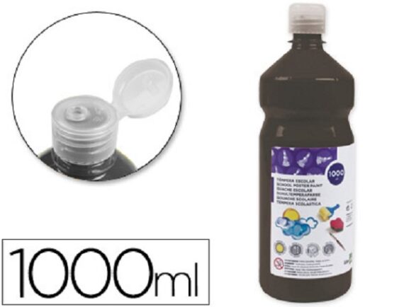 Guache escolar liderpapel 1000 ml preto.