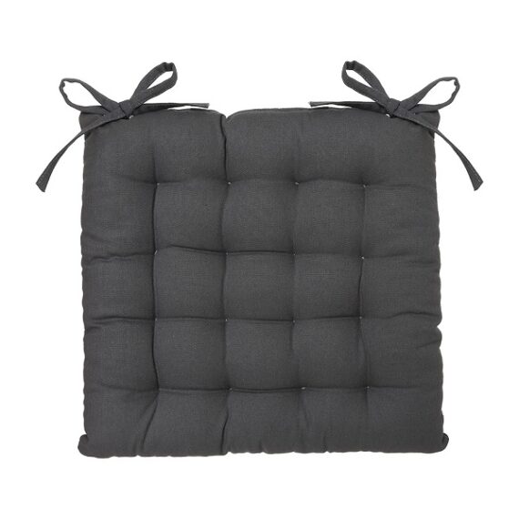 ALMOFADA PARA CADEIRA ESTILO BOLACHA COR CINZENTO ESCURO 38x38cm