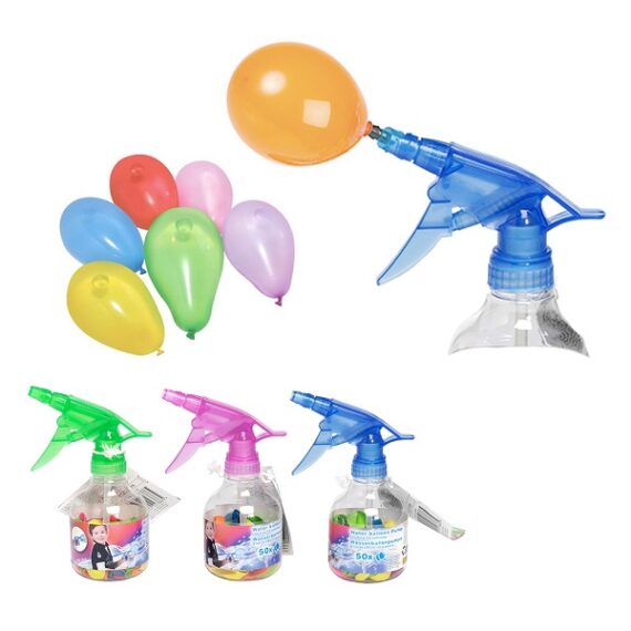 BOMBA / VAORIZADOR DE GLOBOS DE AGUA (50 GLOBOS) 17x7cm CORES / MODELOS DIVERSOS