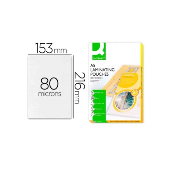Bolsa Plastificar 153x216mm 80 Microns A5 cx 100uni