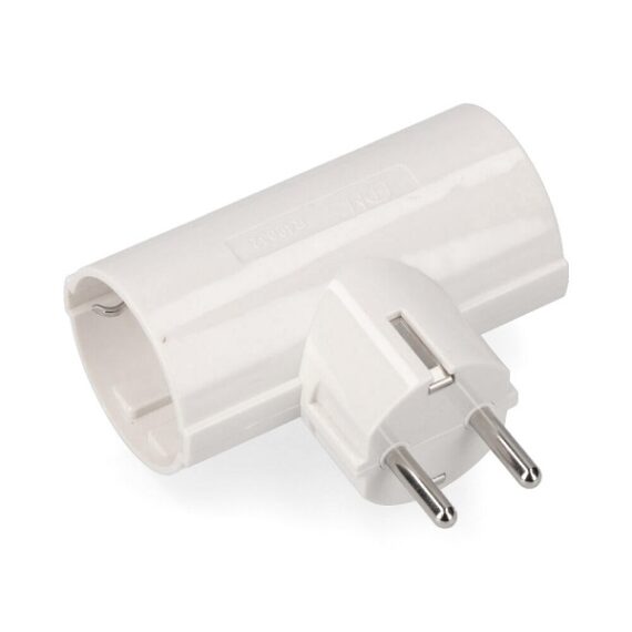 ADAPTADOR DUPLO 2P+E, 16A 250V~, BRANCO (RETRÁTIDO)