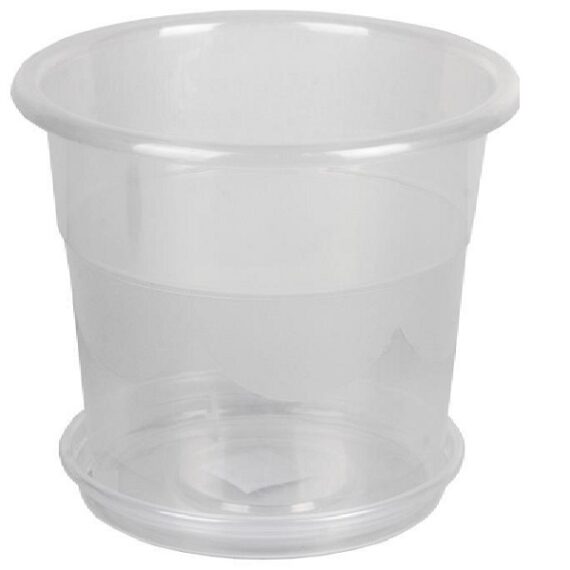 Vaso Transparente 19x16.5cm + prato 16cm