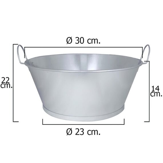 Bacia galvanizada 12" 30x14 6lts