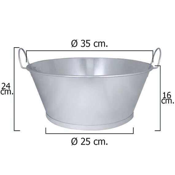 Bacia galvanizada "14 35x16 10lt