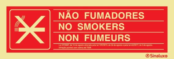 Sinal pvc opaco 1605 tipo1 (nao fumadores)