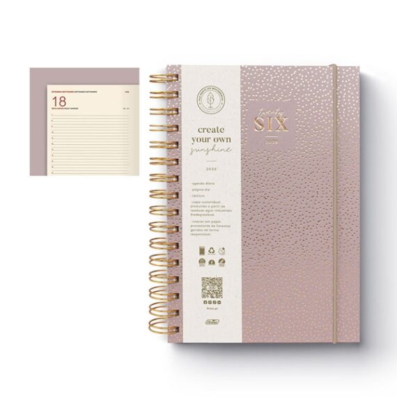 Agenda Espiral Diaria Rosalie Rosa