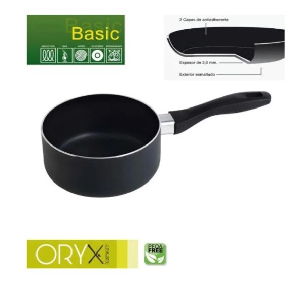 Cacarola Basica de Aluminio Antiaderente 16 cm/ 3 mm ORYX