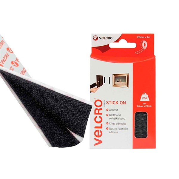 Fita Velcro Preta 20mmx1mt